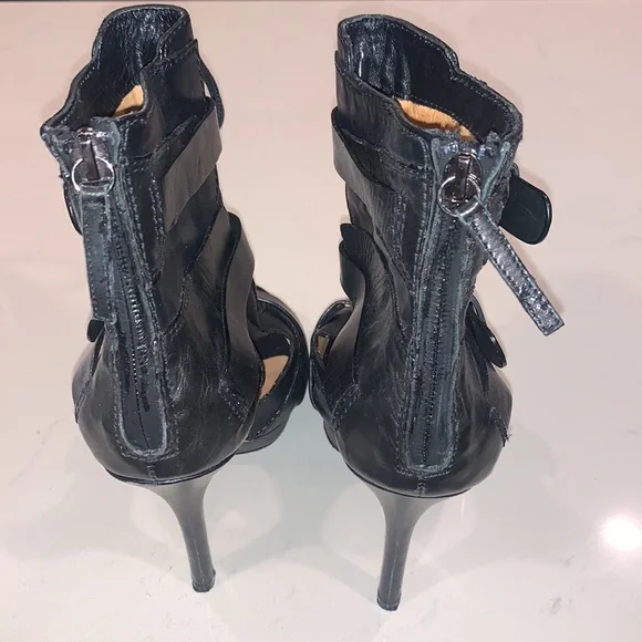 L.A.M.B. Platform Leather Heels 8.5 Strappy Lace-Up (worn once) - Picture 3 of 7